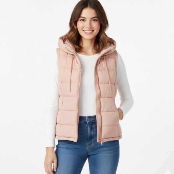 Calvin Klein Women's Pink & Gold Puffer Vest Size Small - Picture 1 of 16